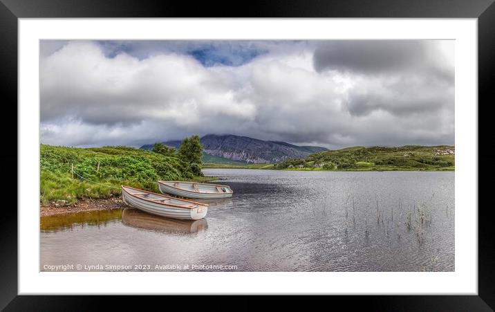 Boats on Loch Stack Framed Mounted Print by Lynda Simpson