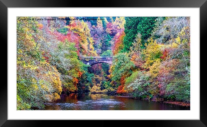  Autumn Colours over the River Foyers Framed Mounted Print by Lynda Simpson