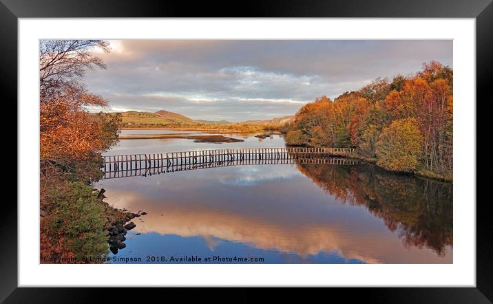 River Fleet, Autumn Reflections Framed Mounted Print by Lynda Simpson