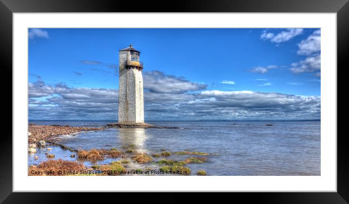 Southerness Lighthouse                    Framed Mounted Print by Lynda Simpson