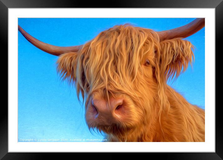 Highland Cow  Framed Mounted Print by Lynda Simpson