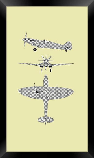  Spitfire Blueprints Framed Print by Jack Snelling