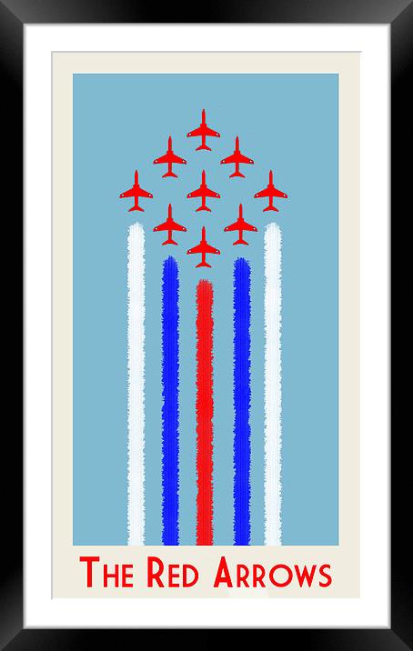  Red Arrows Vintage Style Poster Framed Mounted Print by Jack Snelling