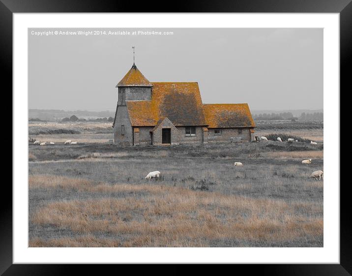  Fairfield Church, Romney Marsh, Kent Framed Mounted Print by Andrew Wright