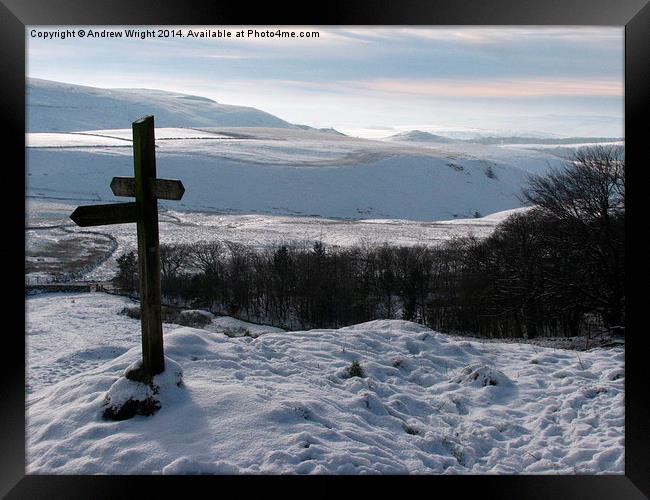  Sign Post To Mam Tor Framed Print by Andrew Wright