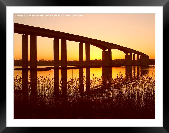  Dusk At The Orwell Bridge Framed Mounted Print by Andrew Wright