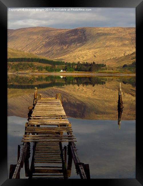  The Jetty, Loch Linnhe ( A Portrait ) Framed Print by Andrew Wright