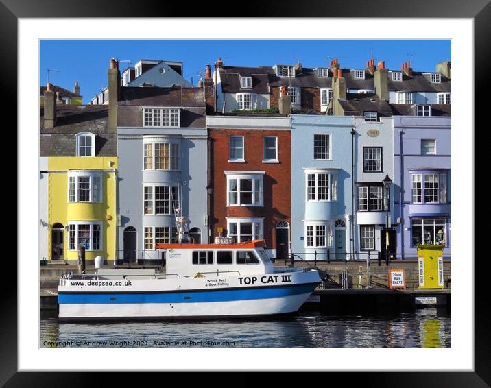 The Old Harbour, Weymouth Framed Mounted Print by Andrew Wright