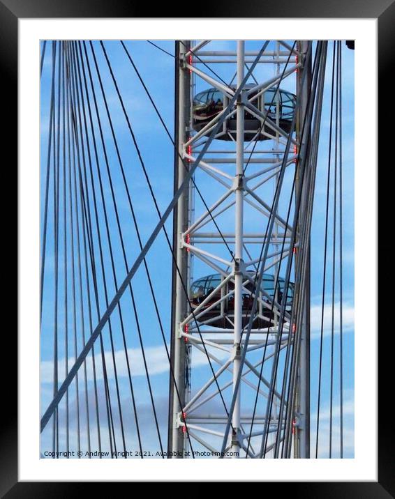 London Eye Spokes Framed Mounted Print by Andrew Wright