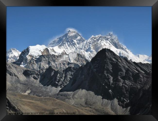 Mount Everest Framed Print by Andrew Wright