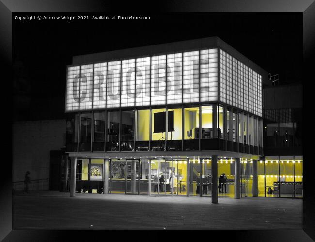 The Crucible Theatre, Sheffield ( Yellow & Grey Version ) Framed Print by Andrew Wright