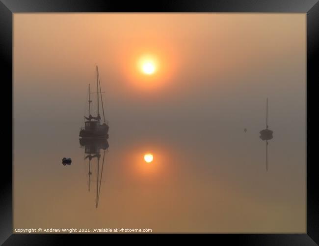 A Misty Sunrise  Framed Print by Andrew Wright