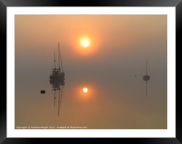 A Misty Sunrise  Framed Mounted Print by Andrew Wright