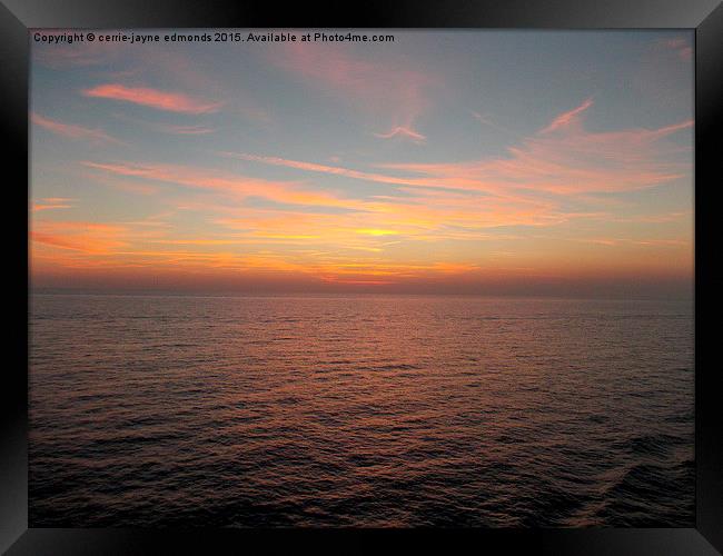  Sunset over the mediterranean sea  Framed Print by cerrie-jayne edmonds