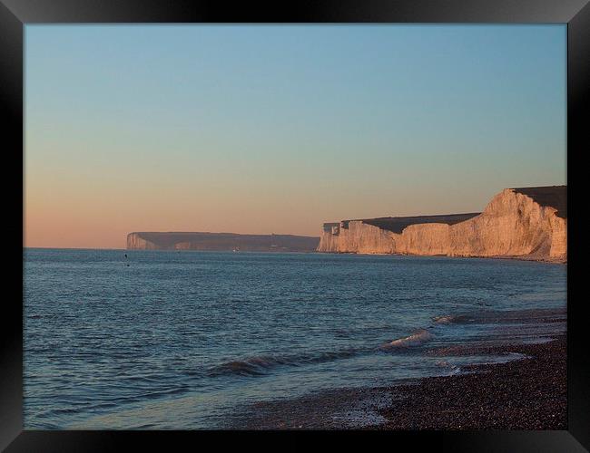  Sussex Coast at sunset Framed Print by Simon Hackett