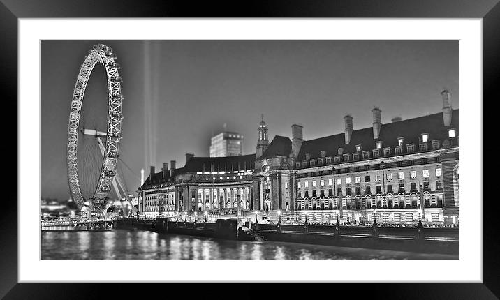  County Hall at London Eye Framed Mounted Print by Simon Hackett