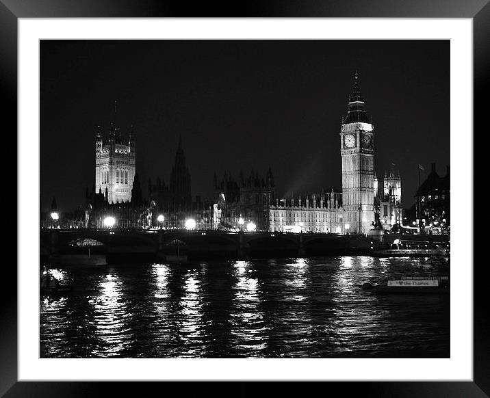  Palace of Westminster at night Framed Mounted Print by Simon Hackett