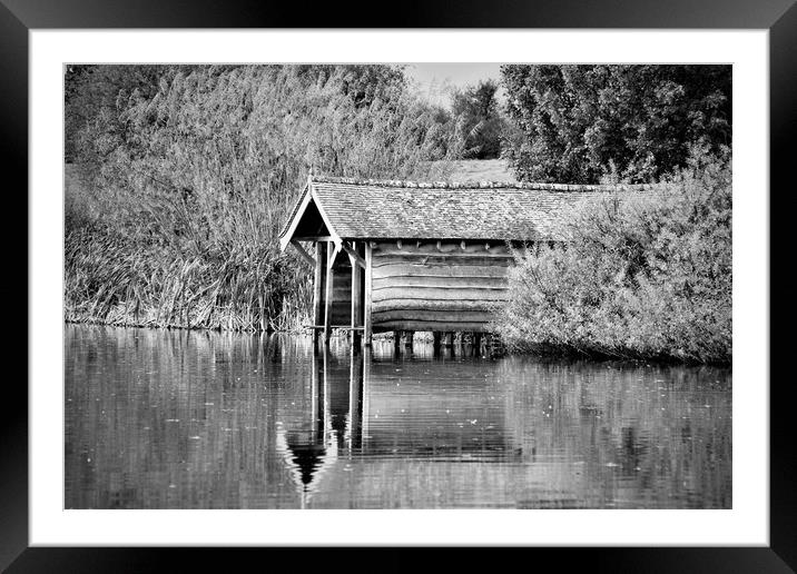 The Boathouse Framed Mounted Print by Simon Hackett