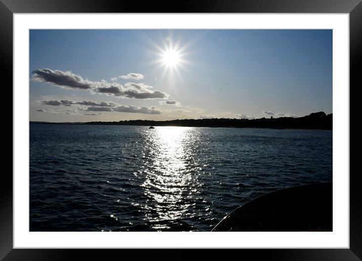 Sun in the afternoon Bournemouth Bay Framed Mounted Print by Simon Hackett