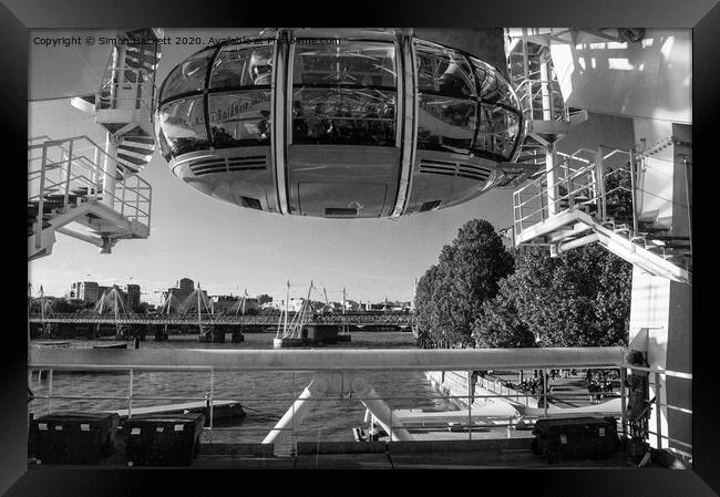 Start of The  London Eye Ride Framed Print by Simon Hackett