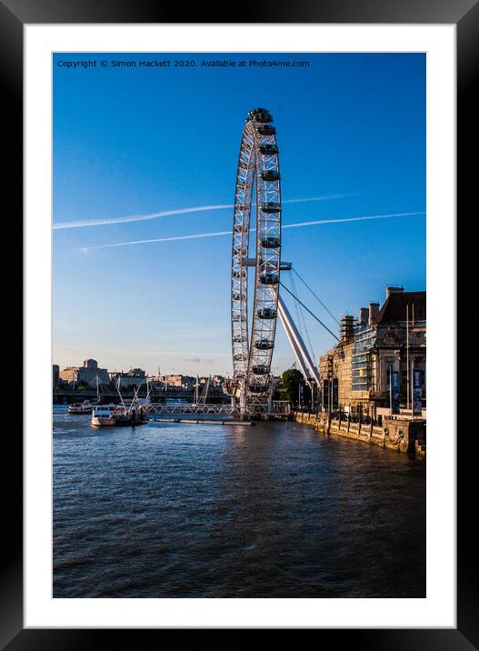 London Eye and County Hall Framed Mounted Print by Simon Hackett