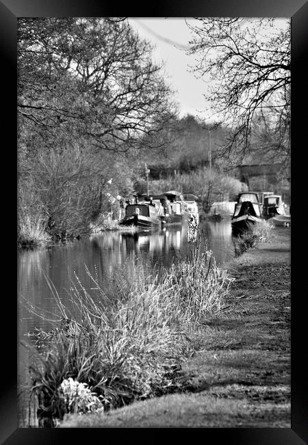 Canal Boats Framed Print by Simon Hackett