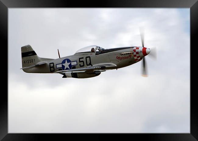   Mustang P51 usa Military @ Flying Machines show  Framed Print by Andy Stringer