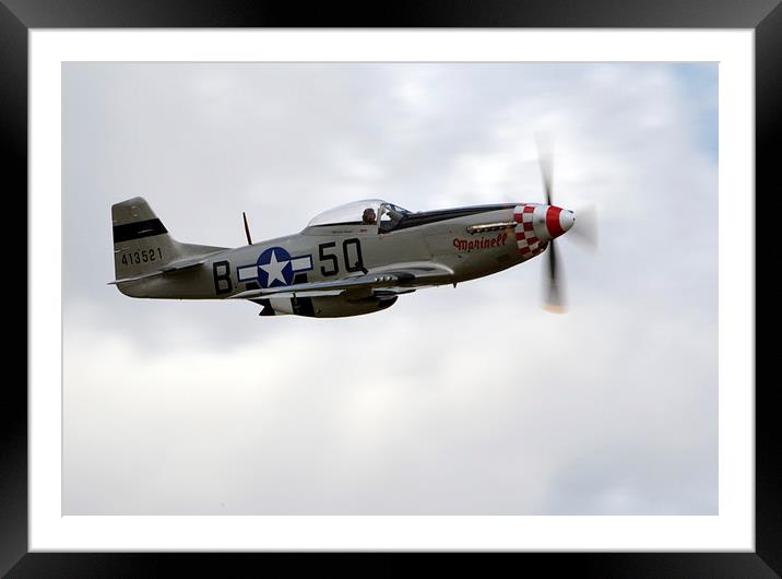   Mustang P51 usa Military @ Flying Machines show  Framed Mounted Print by Andy Stringer