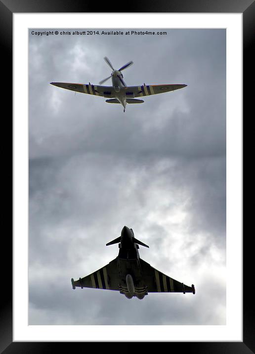  Spitfire with Typhoon Framed Mounted Print by chris albutt