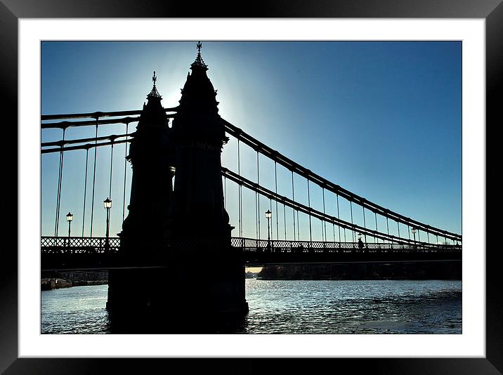  Hammersmith Bridge Silhouette Framed Mounted Print by Jamie Lumley