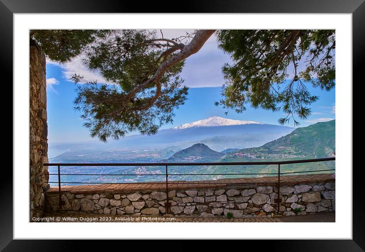 Mount Etna  View Framed Mounted Print by William Duggan