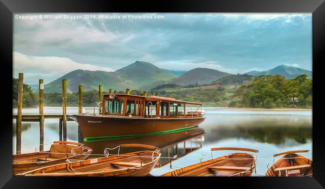  The Lake Boats at Derwentwater Framed Print by William Duggan