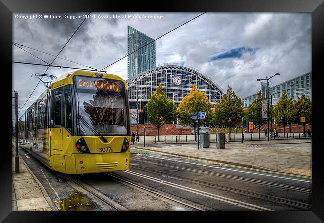 The tram from  Didsbury  to Manchester. Framed Print by William Duggan