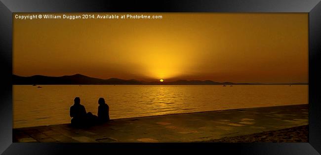 A Croatian Sunset For Two in Zadar Framed Print by William Duggan
