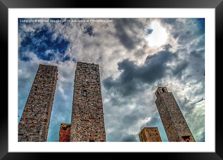  The Towers at San Gimignano. Framed Mounted Print by William Duggan
