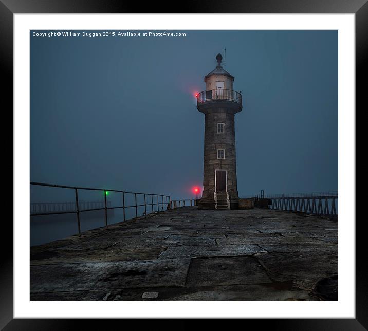  Whitby Lighthouse . Framed Mounted Print by William Duggan