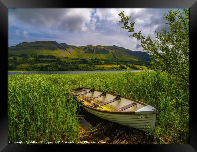 Glencar  fishing Boat Framed Print by William Duggan