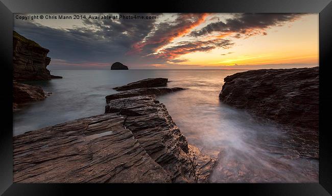  Cornish sunset Framed Print by Chris Mann