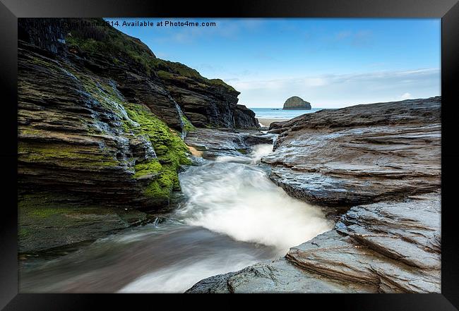  Trebarwith View Framed Print by Chris Mann