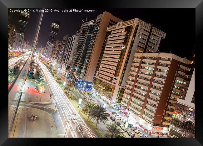  Abu Dhabi night scene Framed Print by Chris Mann