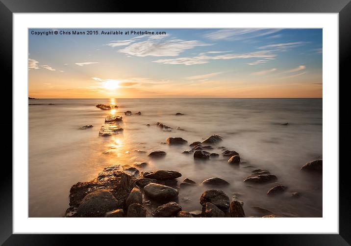  Lynmouth Slow Sunset Framed Mounted Print by Chris Mann