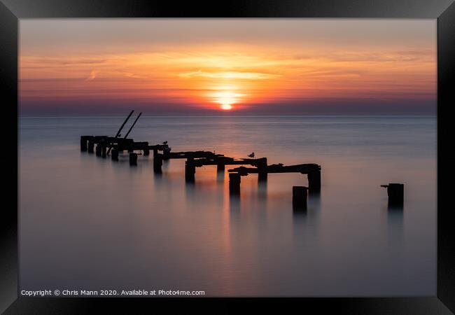 Sunset Pier Framed Print by Chris Mann