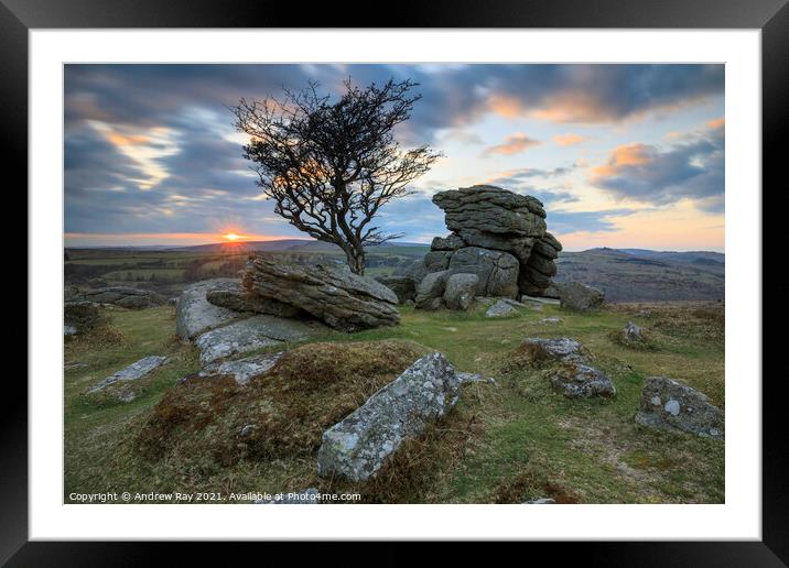 Dartmoor sunset Framed Mounted Print by Andrew Ray