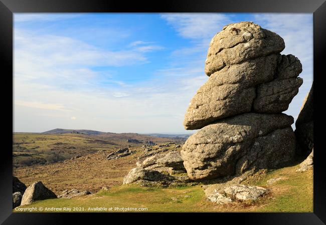Saddle Tor view Framed Print by Andrew Ray
