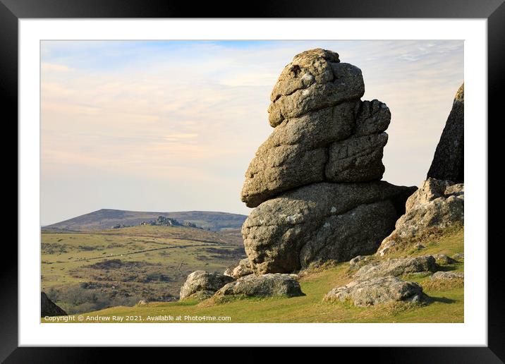 Towards Hound Tor (Saddle Tor) Framed Mounted Print by Andrew Ray