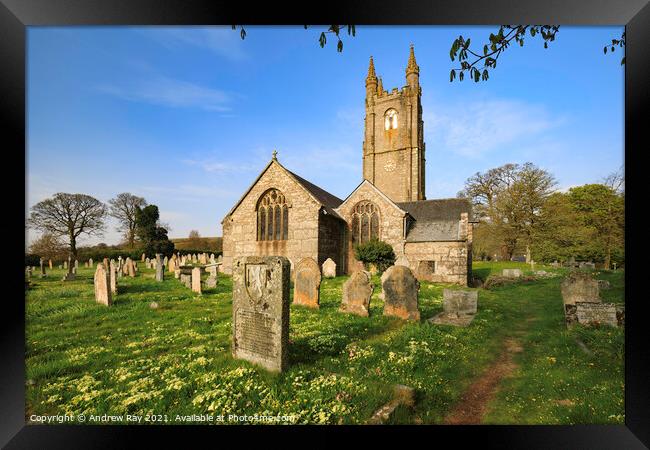 Widecombe-in-the-Moor Churchyard Framed Print by Andrew Ray