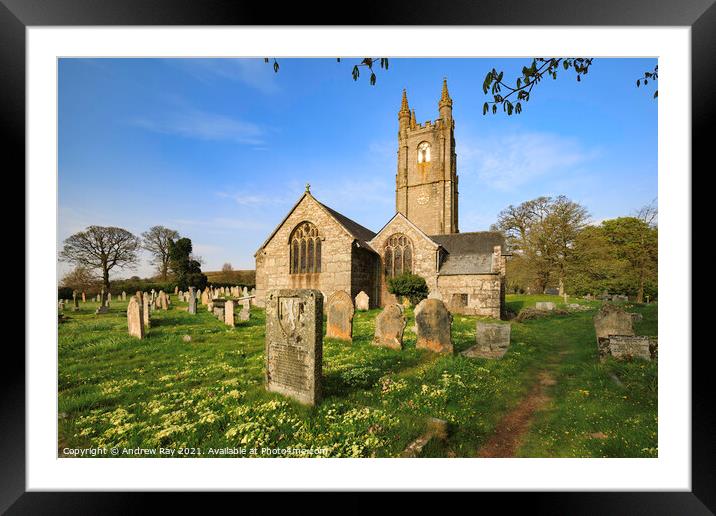 Widecombe-in-the-Moor Churchyard Framed Mounted Print by Andrew Ray