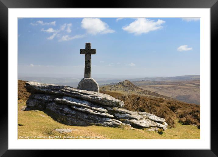 Cave-Penny Cross and Sharp Tor  Framed Mounted Print by Andrew Ray