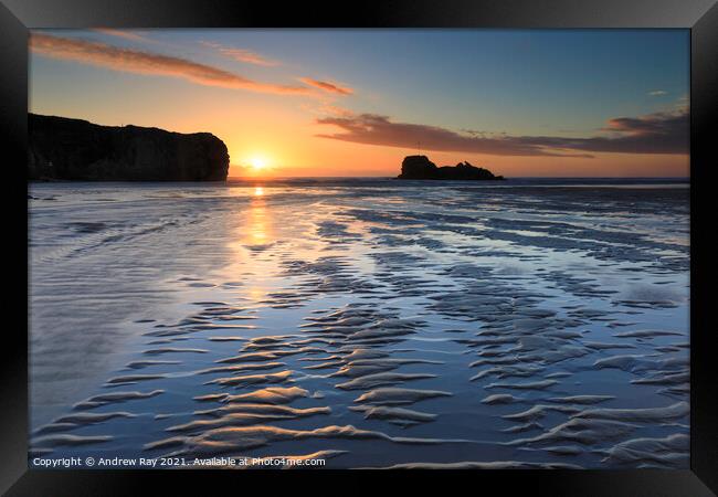 Towards sunset (Perranporth)  Framed Print by Andrew Ray