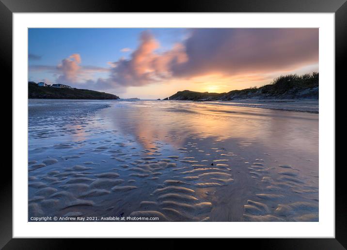 Beach at Porth Framed Mounted Print by Andrew Ray